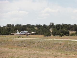 337 7zl. Adam and N8377W taking off at White Mountain Lake Airport (21AZ)