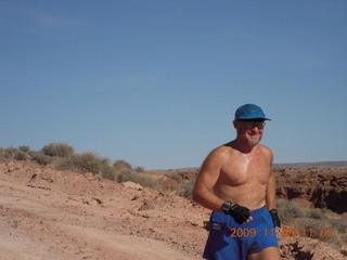 Adam running at Angel Point airstrip