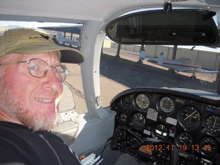 Adam waiting to fly N8377W with new engine