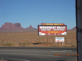 Monument Valley tour - sign