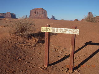 Monument Valley tour sign