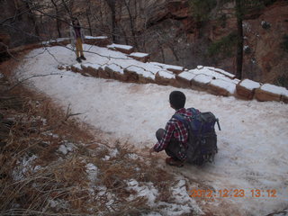 Zion National Park - Angels Landing hike - slippery Walter's Wiggles