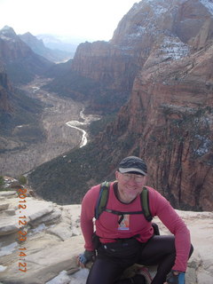 Zion National Park - Angels Landing hike - Adam on top