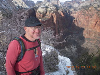 Zion National Park - Angels Landing hike - Adam on top