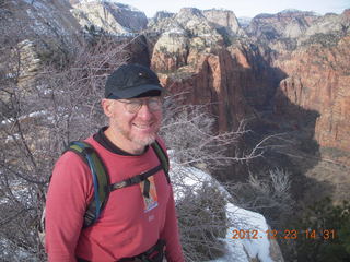 Zion National Park - Angels Landing hike - Adam on top