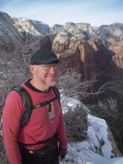 Zion National Park - Angels Landing hike - Adam on top