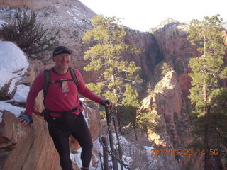 Zion National Park - Angels Landing hike - Adam using chains