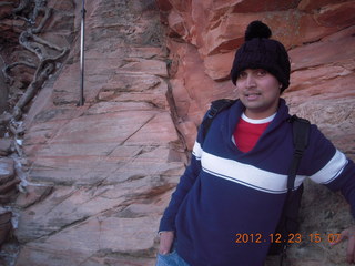 Zion National Park - Angels Landing hike - Adam using chains