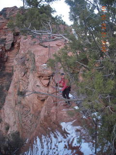 202 84p. Zion National Park - Angels Landing hike - Adam using chains