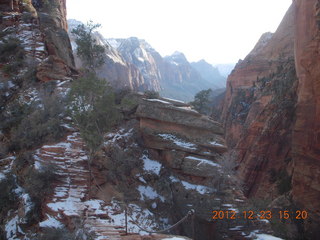 Zion National Park - Angels Landing hike - Adam using chains