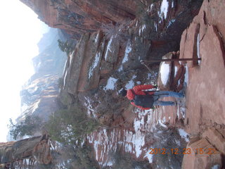 Zion National Park - Angels Landing hike - Adam using chains