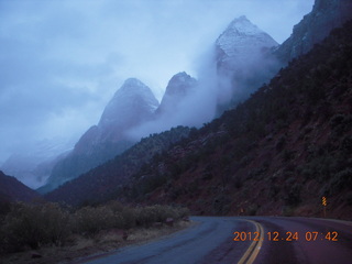 Zion National Park - cloudy dawn drive