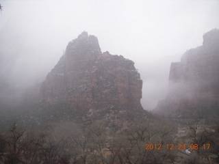 Zion National Park - cloudy, foggy Observation Point hike