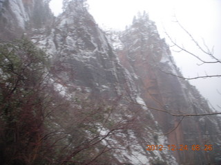 31 84q. Zion National Park - cloudy, foggy Observation Point hike