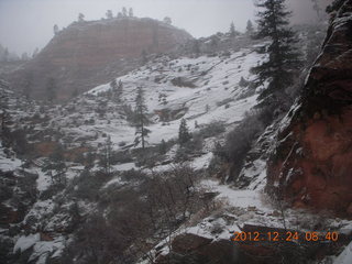 Zion National Park - cloudy, foggy Observation Point hike