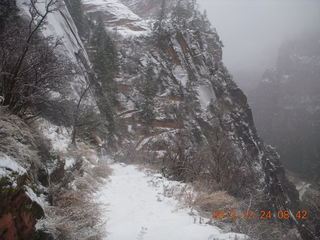 Zion National Park - cloudy, foggy Observation Point hike