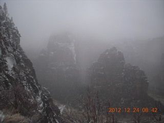 Zion National Park - cloudy, foggy Observation Point hike