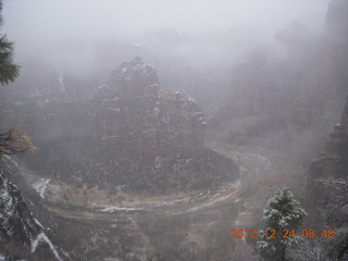 Zion National Park - cloudy, foggy Observation Point hike