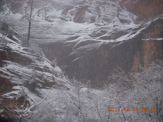 Zion National Park - cloudy, foggy Observation Point hike