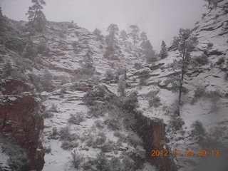 Zion National Park - cloudy, foggy Observation Point hike