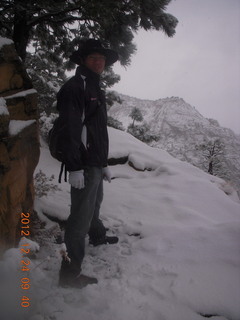 Zion National Park - cloudy, foggy Observation Point hike