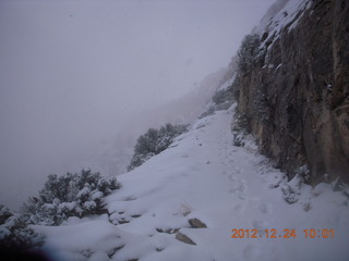 Zion National Park - cloudy, foggy Observation Point hike