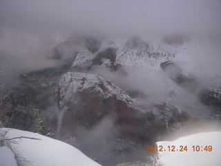 Zion National Park - cloudy, foggy Observation Point hike