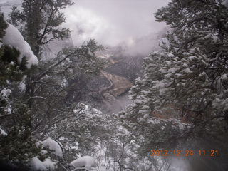 Zion National Park - cloudy, foggy Observation Point hike