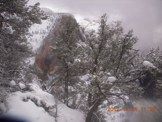 Zion National Park - cloudy, foggy Observation Point hike