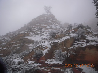 Zion National Park - cloudy, foggy Observation Point hike