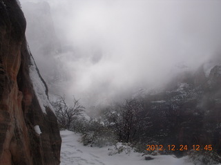 Zion National Park - cloudy, foggy Observation Point hike