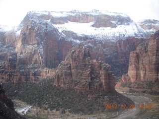 Zion National Park - cloudy, foggy Observation Point hike