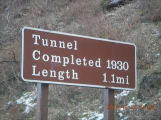 Zion National Park - drive - tunnel sign