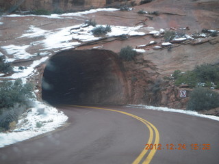 Zion National Park - drive - Checkerboard Mesa sign