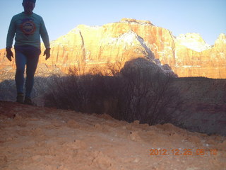 Zion National Park - cloudy, foggy Observation Point hike - Adam