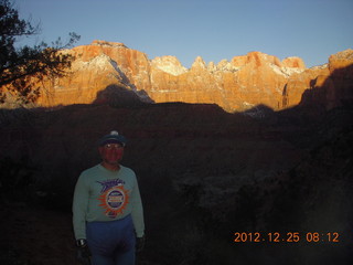 Zion National Park - cloudy, foggy Observation Point hike - Adam