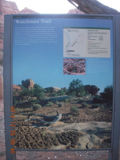 44 84r. Zion National Park - Watchman hike - sign