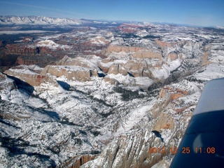 aerial - Zion National Park - Observation Point and Angels Landing