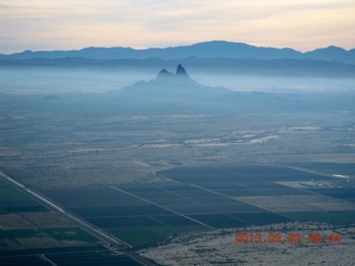 aerial - hazy-layer morning - Picacho Peak