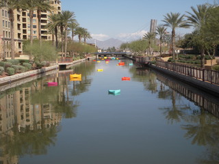 Scottsdale art - floating triangles in the canal