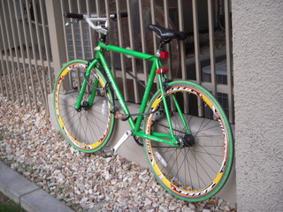 green bike at work