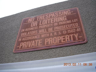NO LOITERING sign