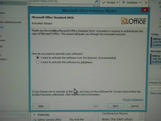 installing Microsoft Office message