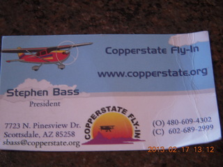 Steve B's Copperstate card