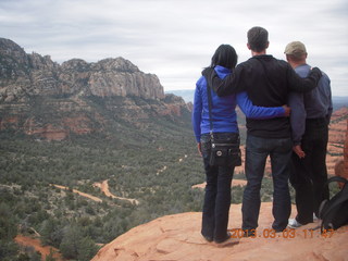 Sedona - Pink Jeep tour - Fatemah, Kevin, and Adam from behind at the viewpoint