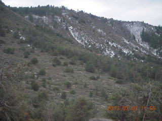 Sedona - Pink Jeep tour - snow on the hillside