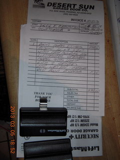 paperwork for my new garage door