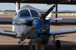 400 87b. Yaseen's pictures - Adam parking N8377W at Deer Valley Airport