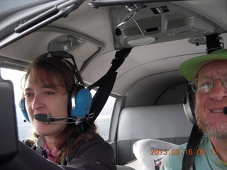 1160 87g. Theresa Q and half of Adam flying in N8377W