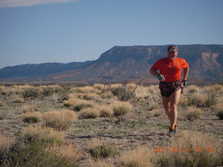 Adam running at Grand Gulch (tripod and timer)